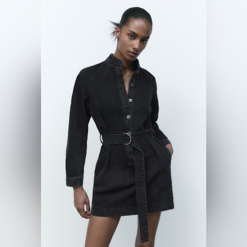 Zara denim balck dress.